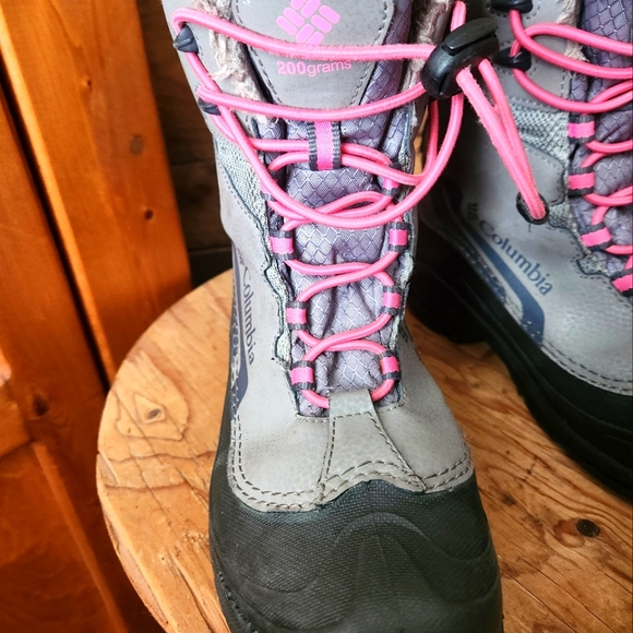 COLUMBIA 200GMS SNOW BOOTS-WATERPROOF PINK/GREY-SIZE 4- SEE DESCRIPTION - Picture 5 of 9